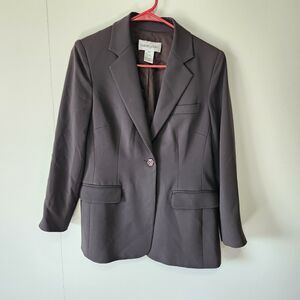 Bloomingdale’s Women’s Vintage Blazer Size 10P Tailored One-Button Notch Lapel